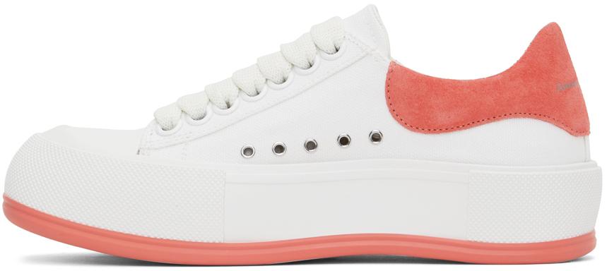 White & Pink Plimsoll Sneakers商品第3张图片规格展示