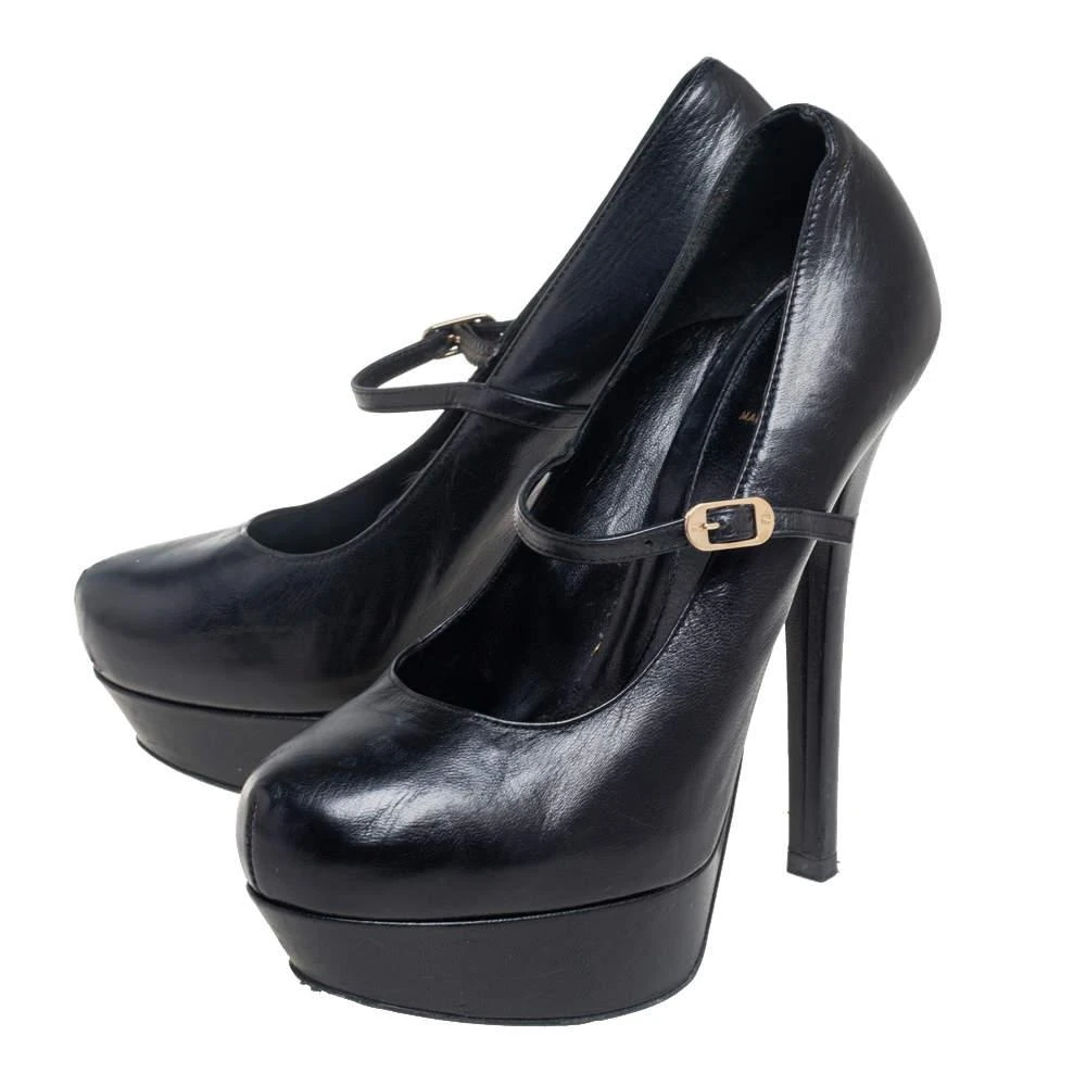 商品[二手商品] Fendi|Fendi Black Leather Mary Jane Platform Pumps Size 38.5,价格¥692,第4张图片详细描述
