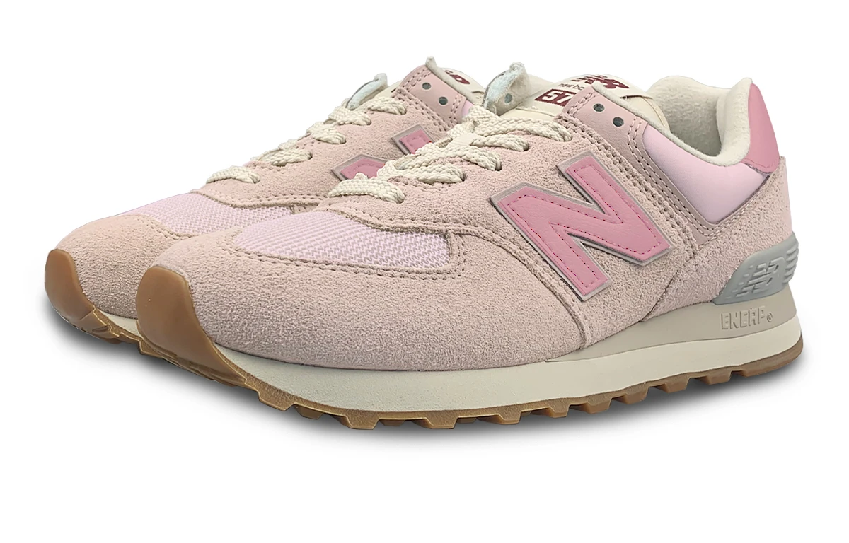 商品[国内直发] New Balance|[预售3天]【定制球鞋】   NB 574 老钱 复古 烟熏蔷薇 奶油草莓 LQ轻便耐磨 低帮跑步鞋 女款 粉棕,价格¥1300,第4张图片详细描述