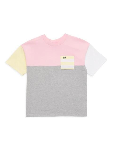 商品Lacoste|Little Girl's Heritage Pocket Colorblock T-Shirt,价格¥333,第1张图片