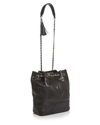 商品Tory Burch|Fleming Medium Distressed Leather Bucket Bag - 100% Exclusive ,价格¥2242,第4张图片详细描述