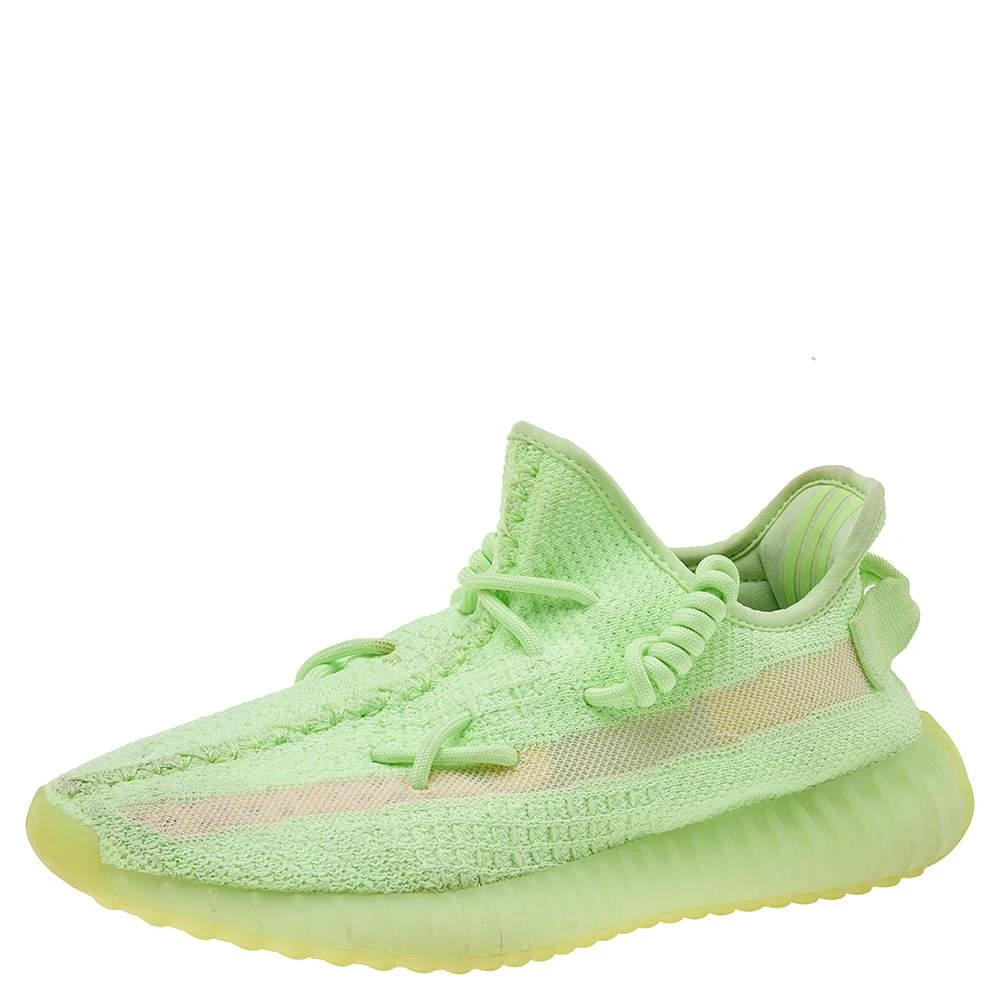 商品[二手商品] YEEZY|Yeezy x Adidas Green Knit Fabric Boost 350 V2 "Glow in The Dark" Low Top Sneakers Size 39 1/3,价格¥1213,第1张图片