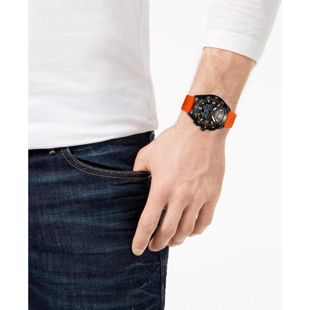 商品Alpina|Men's Swiss Analog-Digital Apliner X Orange Rubber Strap Hybrid Smart Watch 45mm,价格¥8947,第2张图片详细描述