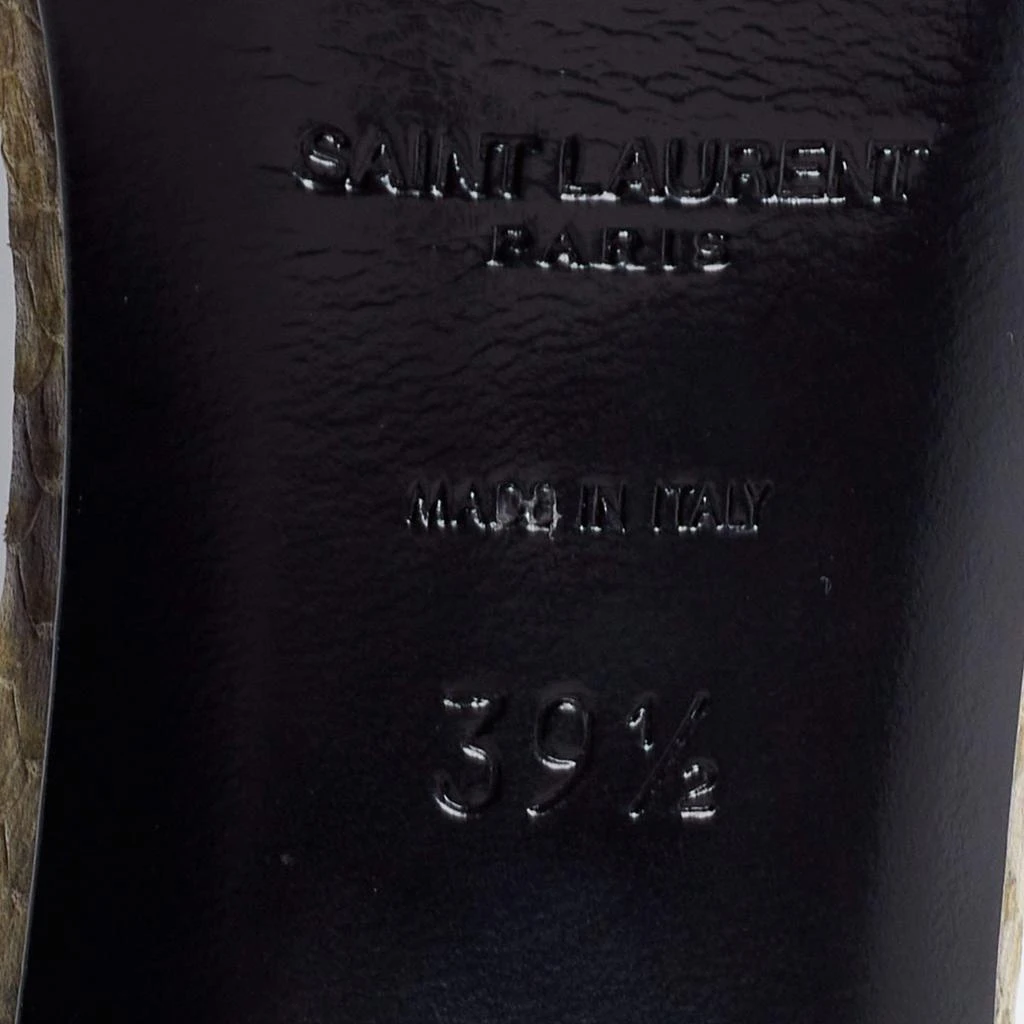 Saint Laurent Multicolor Patent Leather and Python Embossed Leather Jane Sandals Size 39.5 商品