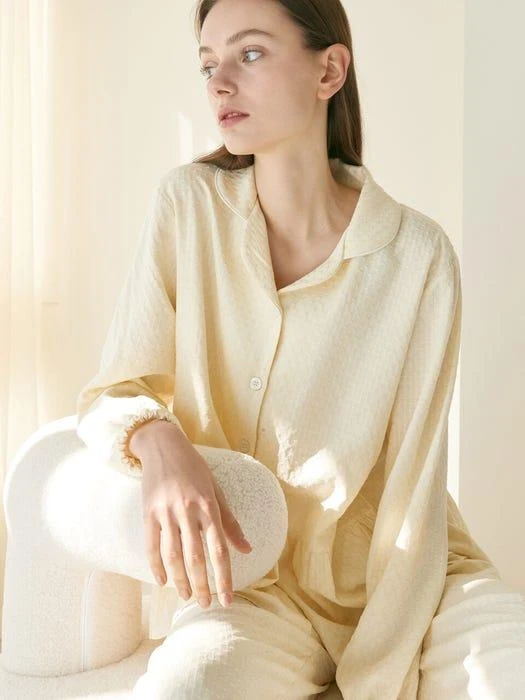 商品JOORTI|[SET] FRILL PAJAMA SET_YELLOW,价格¥539,第3张图片详细描述