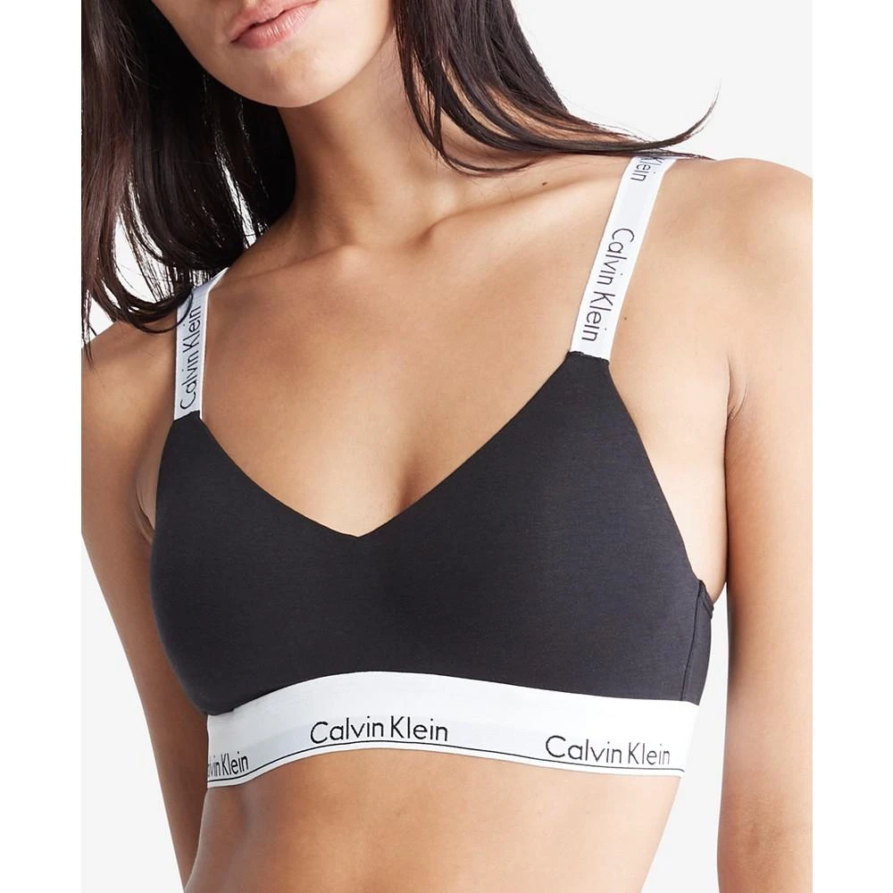 Calvin Klein Modern Cotton Lined Padded Bralette Bra Grey Heather