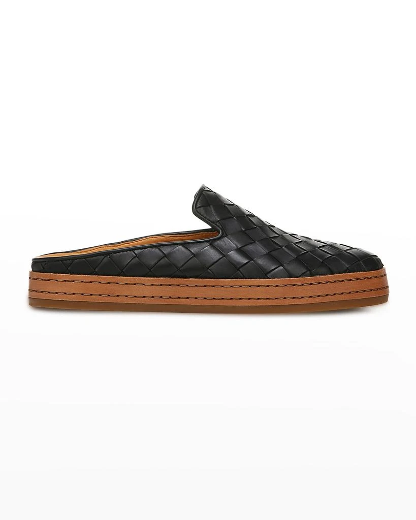 商品Vince|Canella Woven Leather Flat Mules,价格¥813,第1张图片