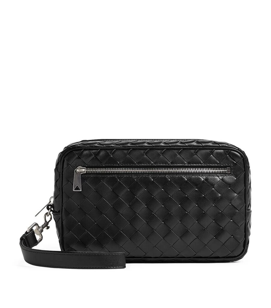 商品Bottega Veneta|Leather Intrecciato Wash Bag,价格¥16693,第3张图片详细描述