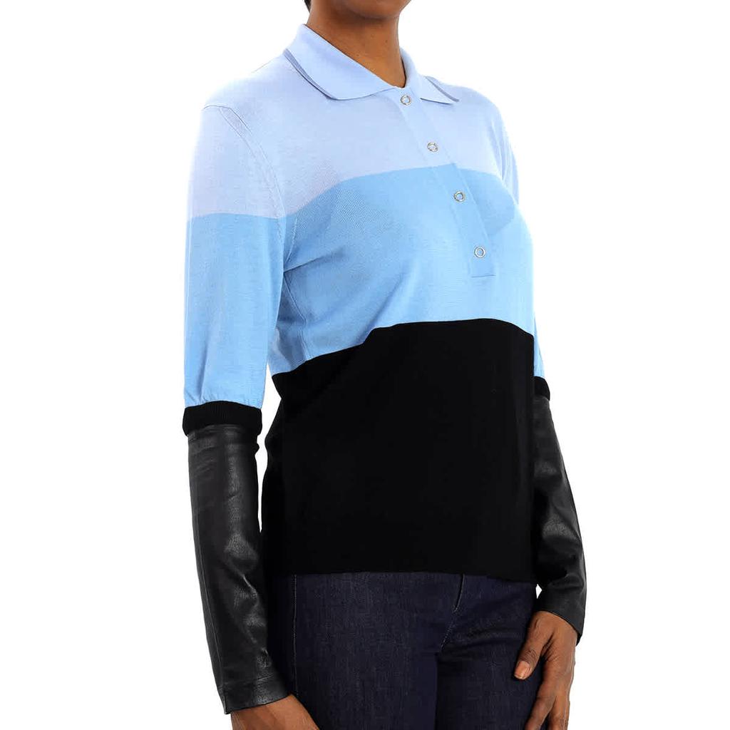 Burberry Ladies Blue Long Sleeve Polo Shirt, Size Small商品第2张图片规格展示