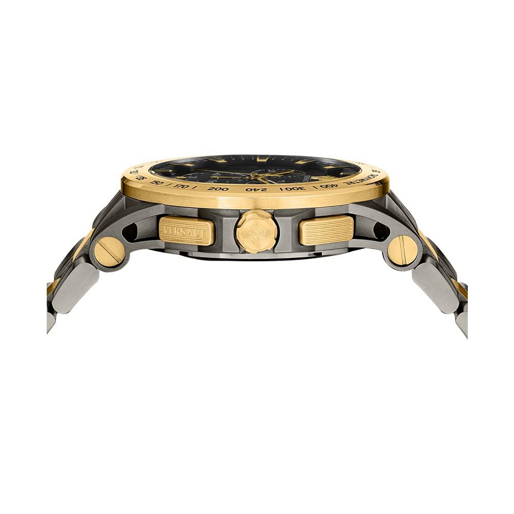 商品Versace|Men's Swiss Chronograph Sport Tech Two-Tone Stainless Steel Bracelet Watch 45mm,价格¥13242,第4张图片详细描述