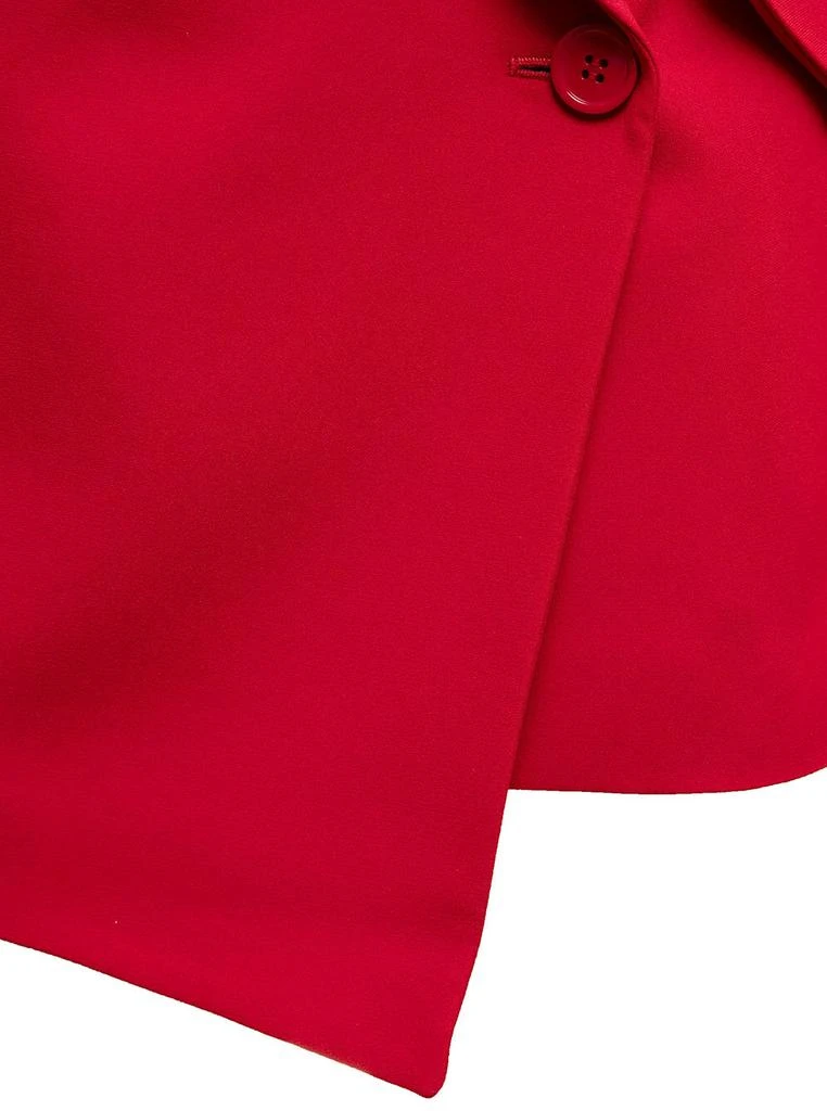商品Alexander McQueen|Asymmetrical Double-Breasted  Red Wool  Jacket Alexander Mcqueen Woman,价格¥9525,第3张图片详细描述