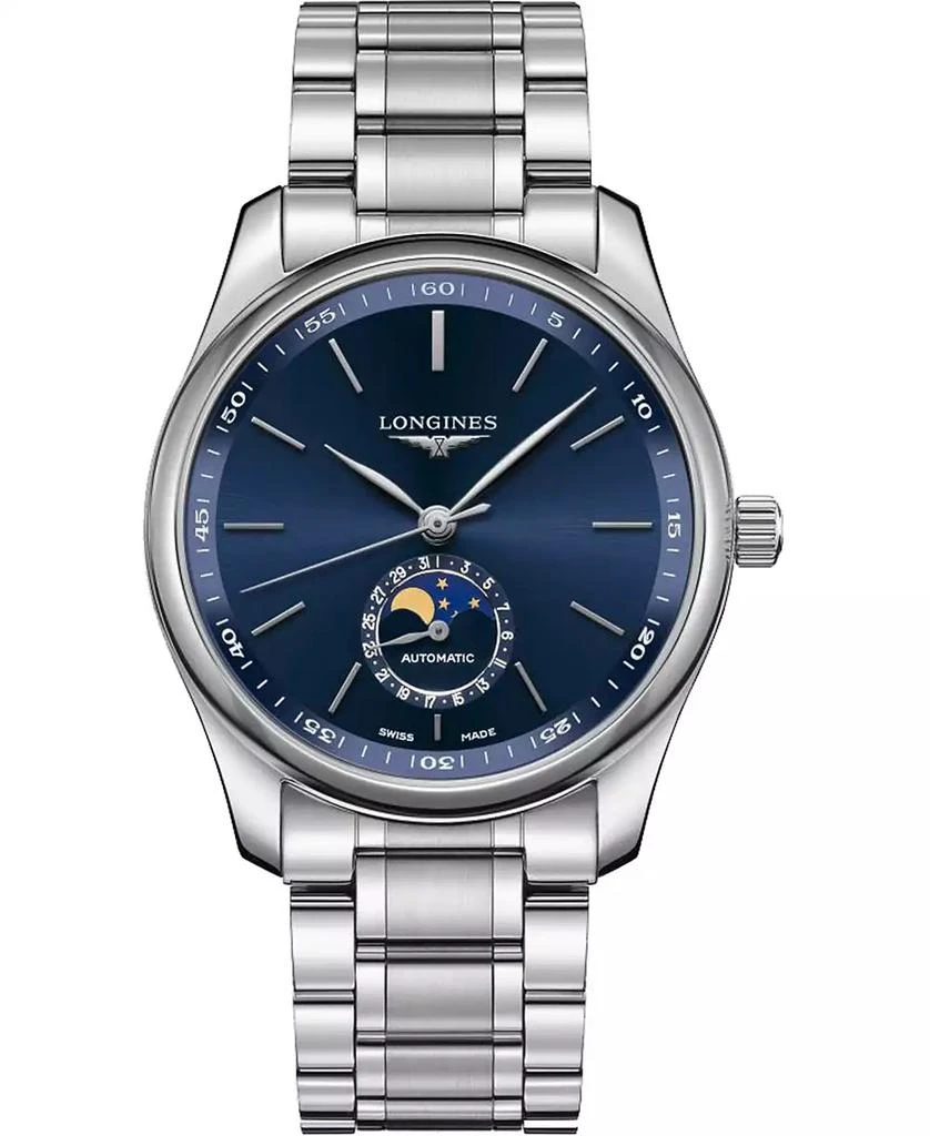 商品Longines|Men's Swiss Automatic Master Stainless Steel Bracelet Watch 40mm,价格¥19633,第1张图片