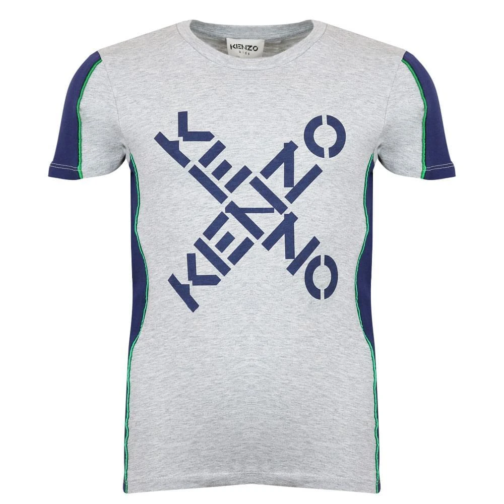 商品Kenzo|Grey Short Sleeve X Logo T Shirt,价格¥223,第1张图片