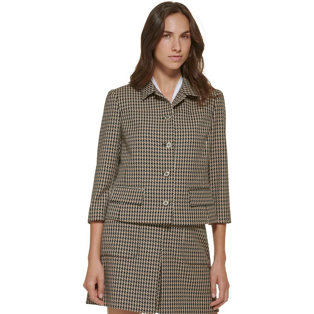 商品Tommy Hilfiger|Women's Houndstooth Button-Front Blazer,价格¥385,第1张图片