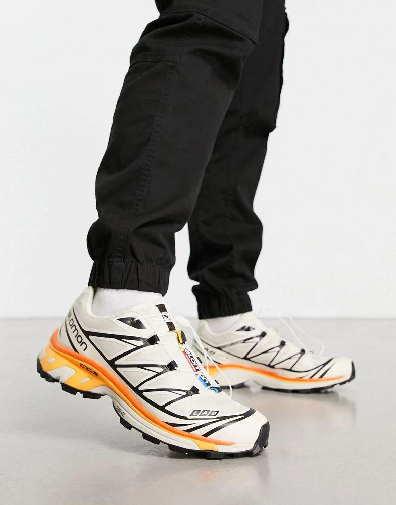 商品Salomon|Salomon XT-6 unisex trainers in off white and orange,价格¥1474,第1张图片