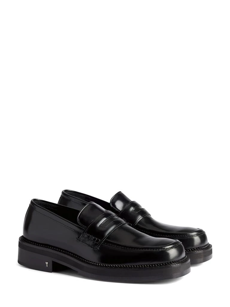 商品AMI|Square-toe Leather Loafers,价格¥3197,第2张图片详细描述