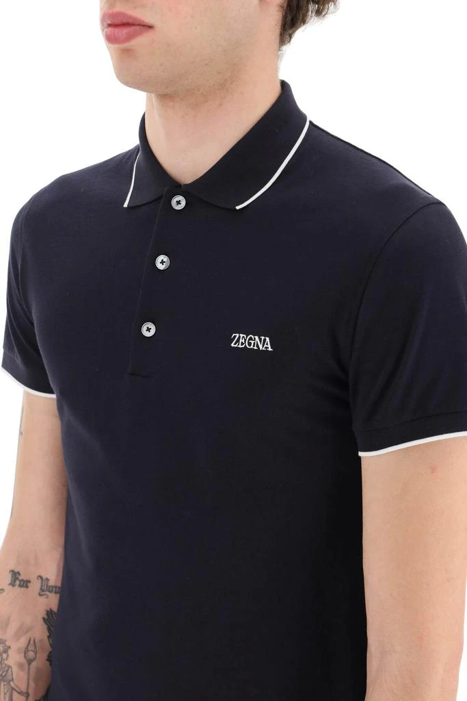 商品Zegna|logoed cotton polo shirt,价格¥787,第4张图片详细描述