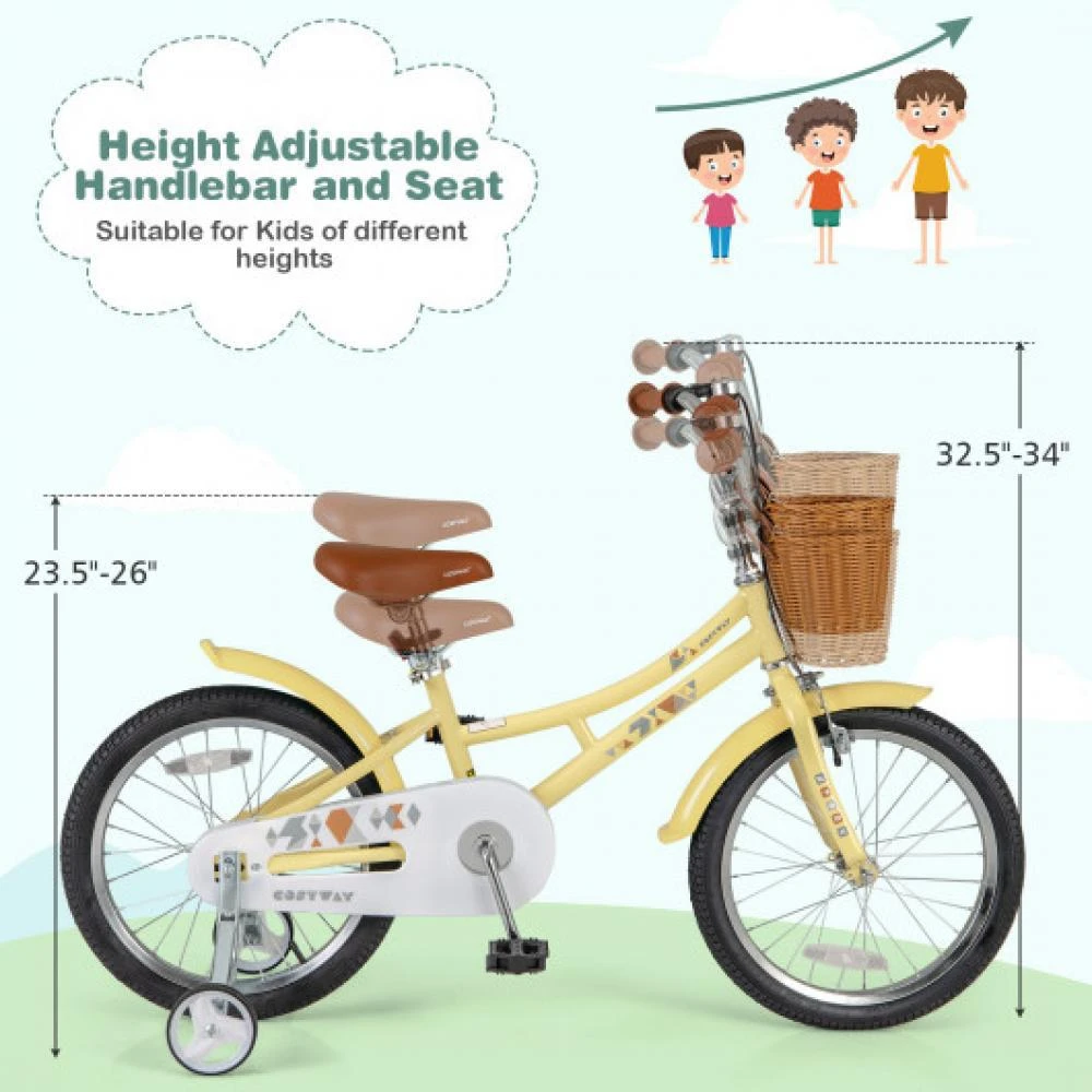 商品Hivvago|18 Inch Kids Bike Adjustable Bicycle with Reflectors and Bell for Children 4-8 Years Old-18 inches,价格¥1103,第5张图片详细描述