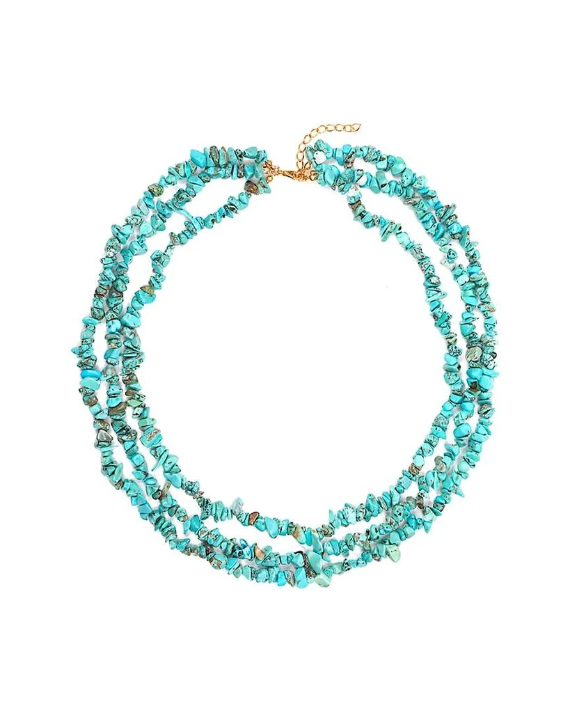 商品Liv Oliver|18K Plated 75.00 ct. tw. Turquoise Nugget Layer Necklace,价格¥796,第1张图片