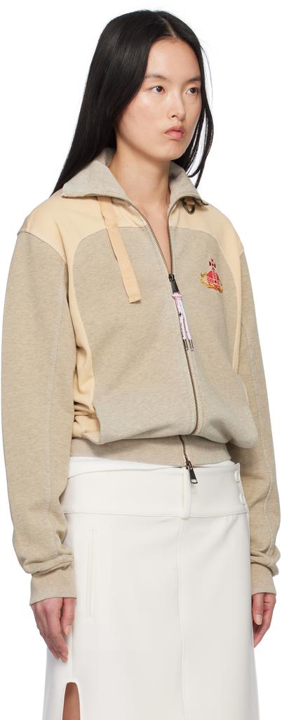 Vivienne Westwood Gray & Beige Alien Track Jacket - Hoodies - Free