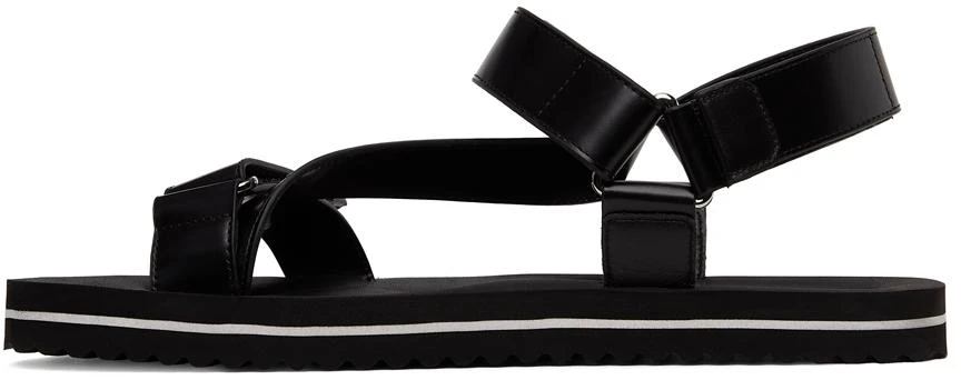商品Burberry|SSENSE Exclusive Black Leather Patterson Flat Sandals,价格¥3340,第3张图片详细描述