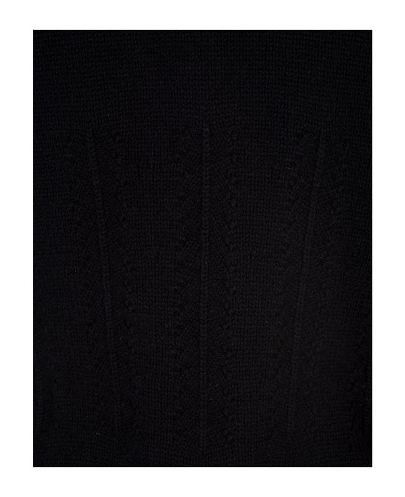 Woman Black Cashmere Cardigan With Corset Stitching商品第4张图片规格展示
