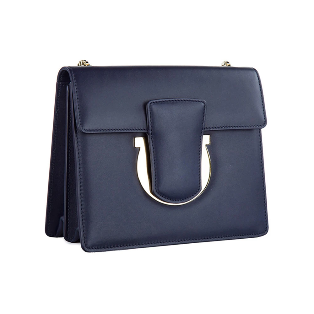 Salvatore Ferragamo 菲拉格慕 女士深蓝色皮质斜挎包 21-F893-670993 商品