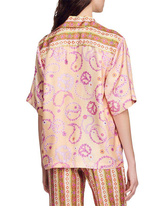 商品Sandro|Kimy Floral Print Silk Shirt,价格¥1312,第4张图片详细描述