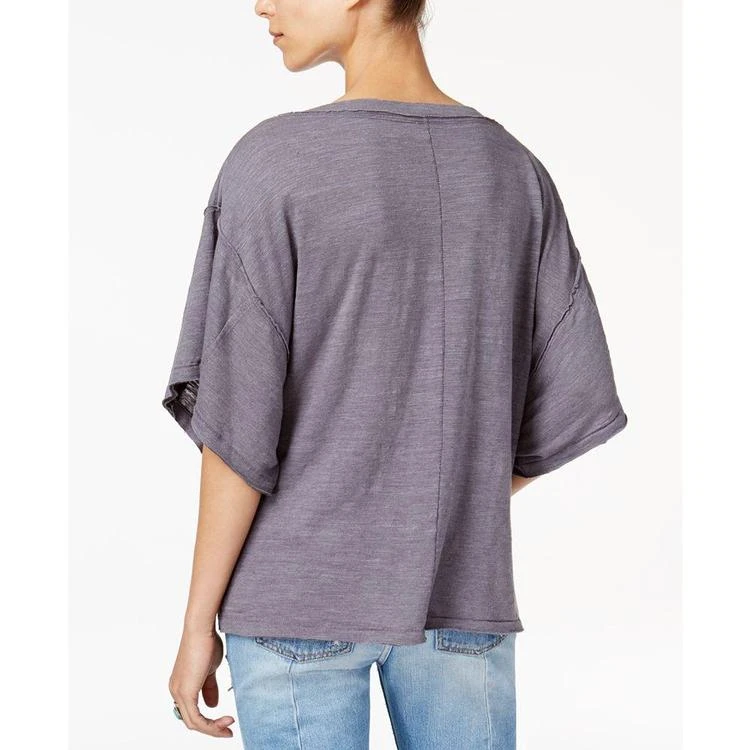 商品Free People|Cotton Distressed V-Neck T-Shirt,价格¥262,第3张图片详细描述