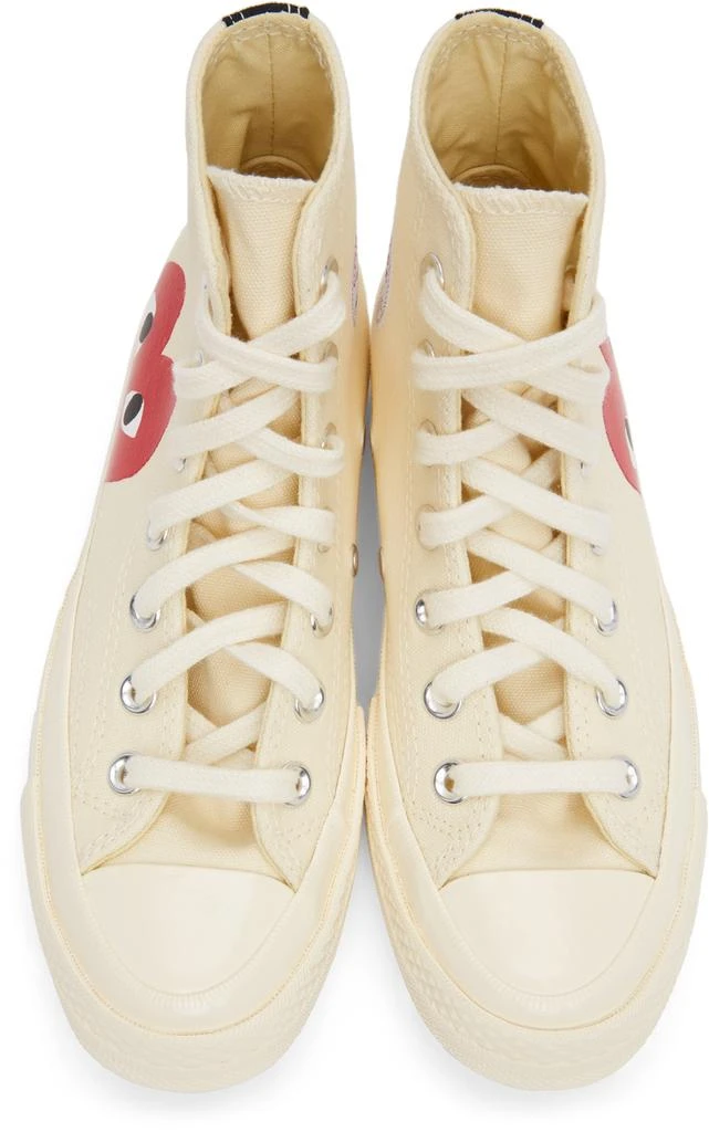 商品Comme des Garcons|Beige Converse Edition Half Heart Chuck 70 High Sneakers,价格¥1105,第5张图片详细描述