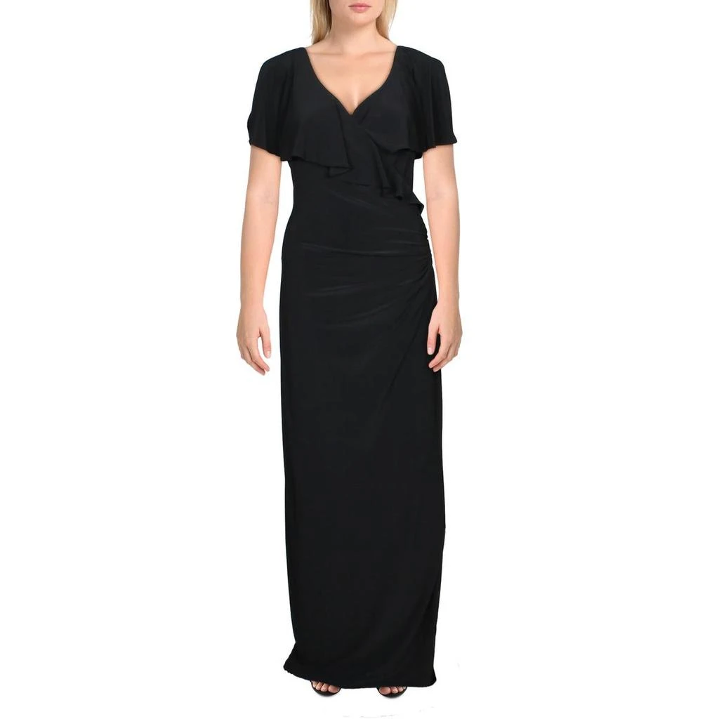 商品Ralph Lauren|Lauren Ralph Lauren Womens Priah Ruffled Cold Shoulder Maxi Dress,价格¥190,第1张图片