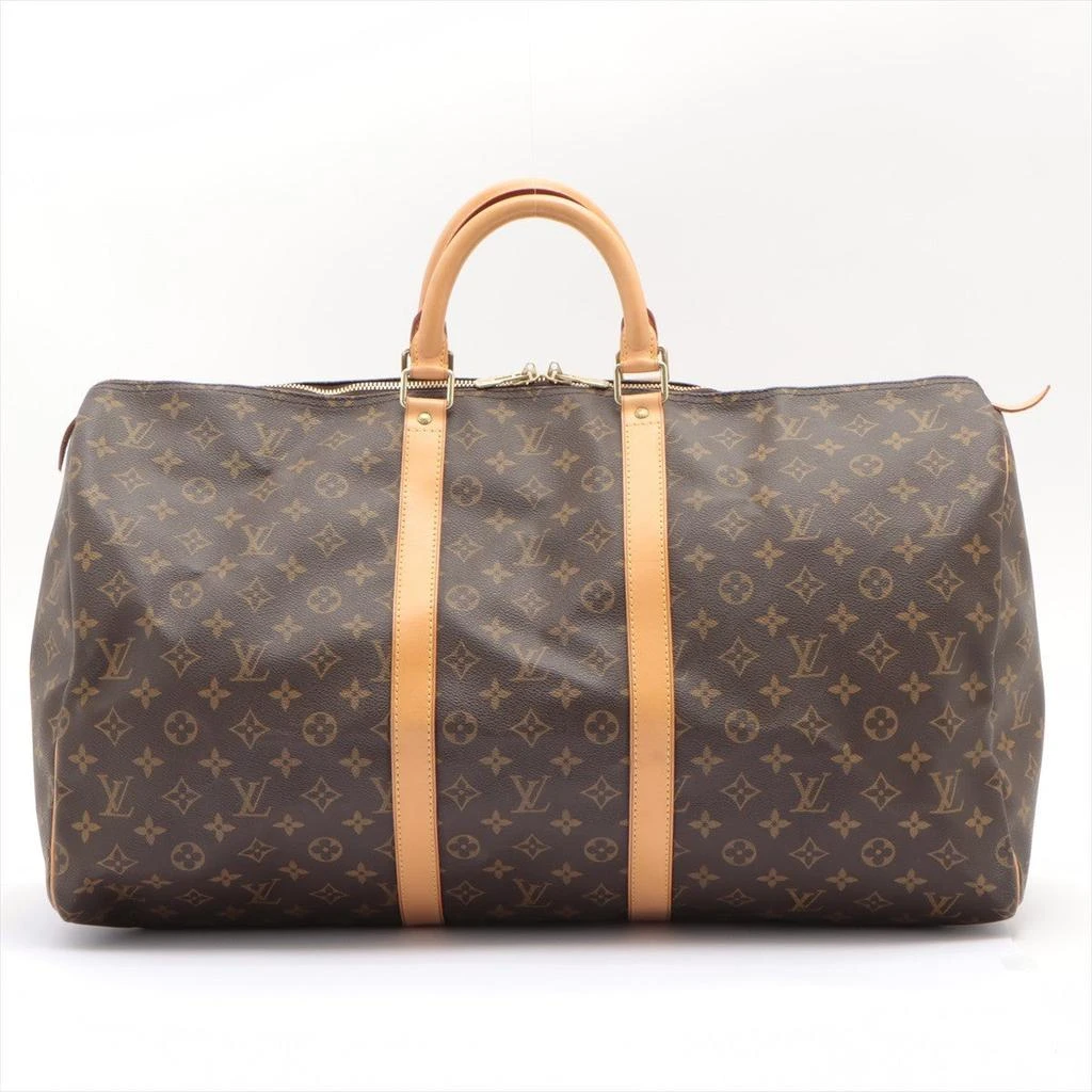 商品[二手商品] Louis Vuitton|Louis Vuitton Brown Monogram Canvas Leather Keepall 55 cm Duffle Bag Luggage,价格¥11870,第1张图片