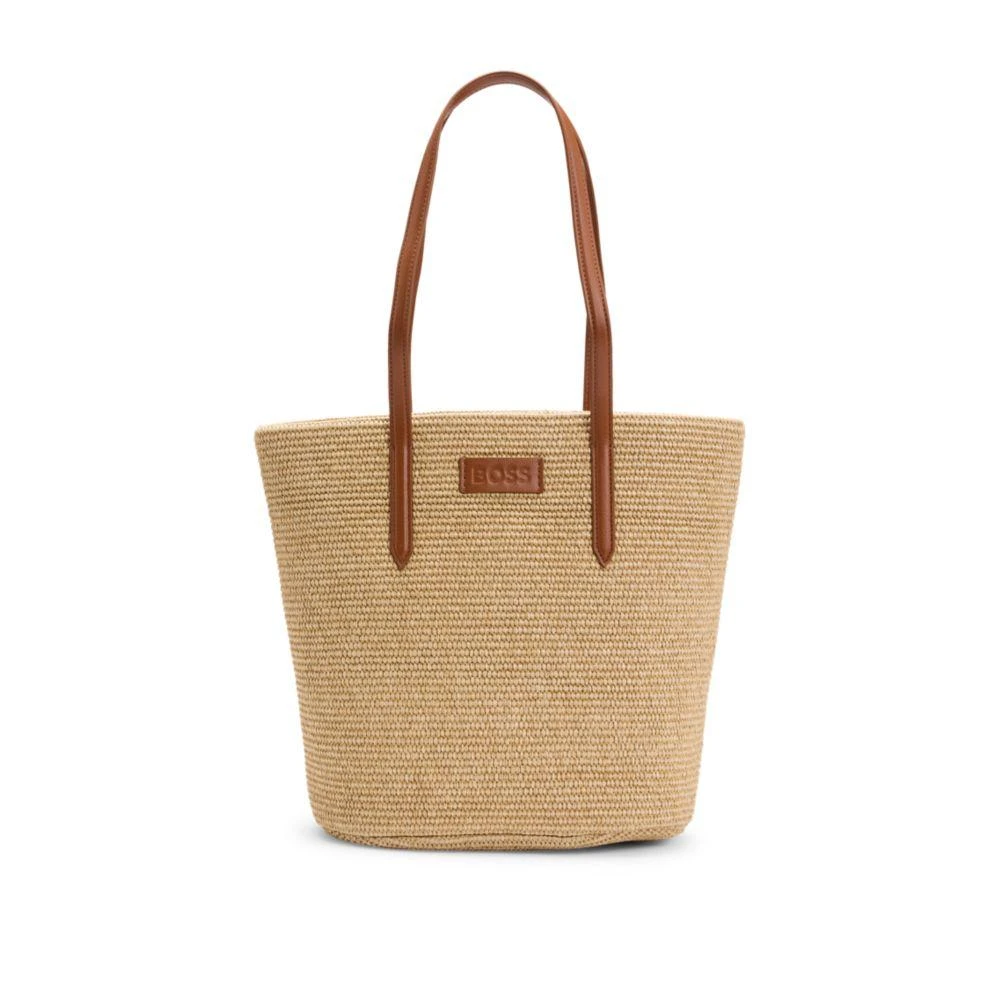 商品Hugo Boss|Raffia tote bag with detachable pouch,价格¥1261,第1张图片