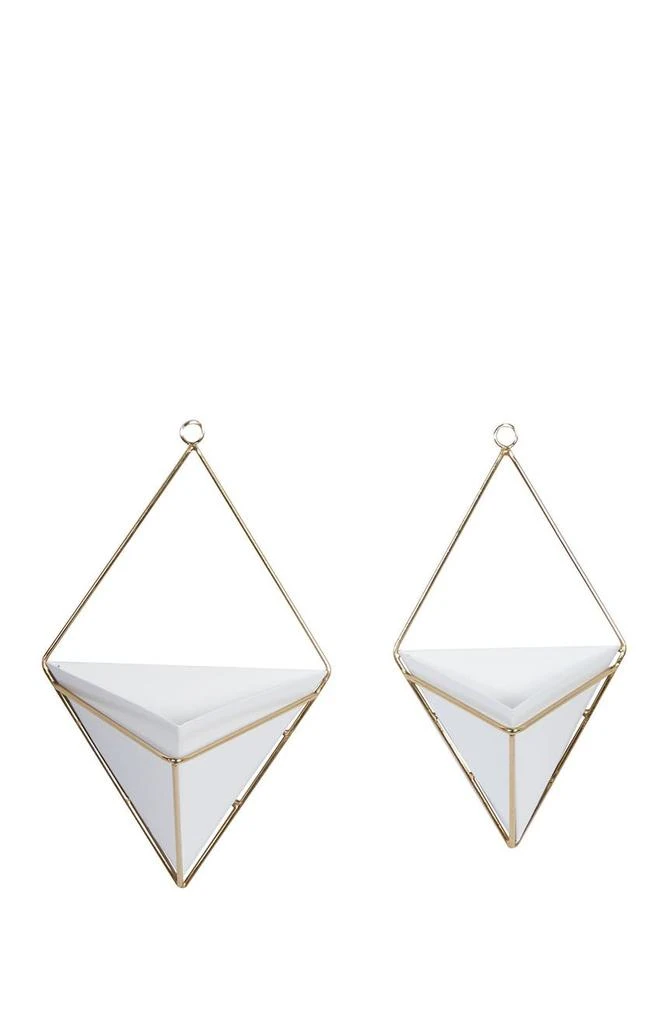 商品COSMO BY COSMOPOLITAN|White Metal Indoor & Outdoor Triangle Geometric Wall Planter - Set of 2,价格¥490,第3张图片详细描述