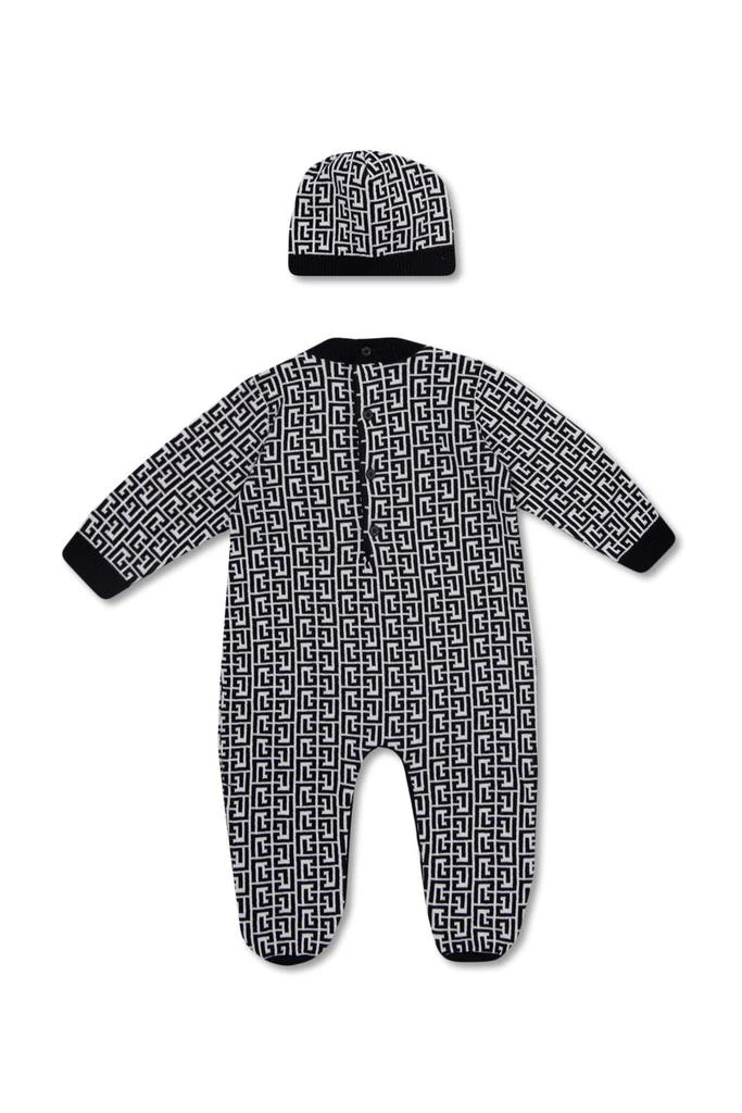 商品Balmain|Balmain Kids Greca-Print Knit Babygrow Set,价格¥1236,第2张图片详细描述