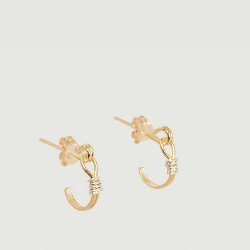 商品MONSIEUR|Edgar Small gold hoop earrings Or jaune MONSIEUR,价格¥2398,第1张图片