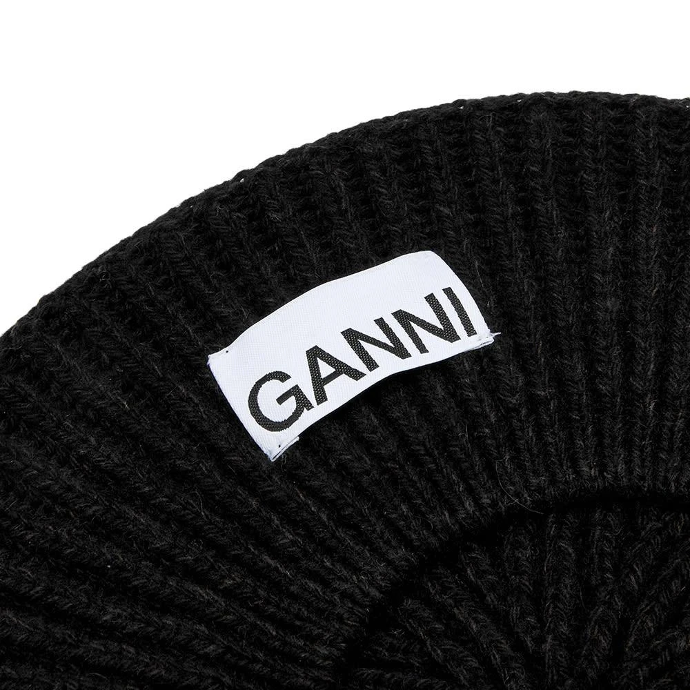 商品Ganni|GANNI Structured Rib Logo Beanie,价格¥521,第2张图片详细描述