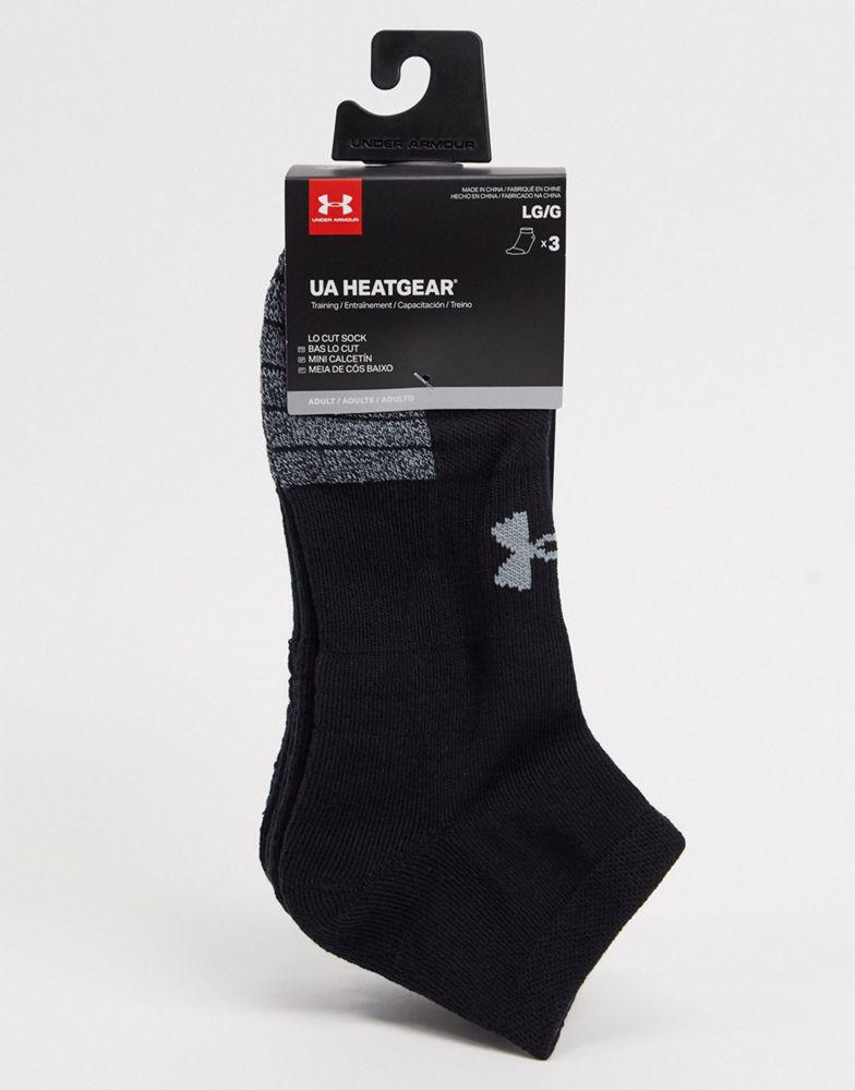 Under Armour Heatgear 3 pack low cut socks in black商品第4张图片规格展示