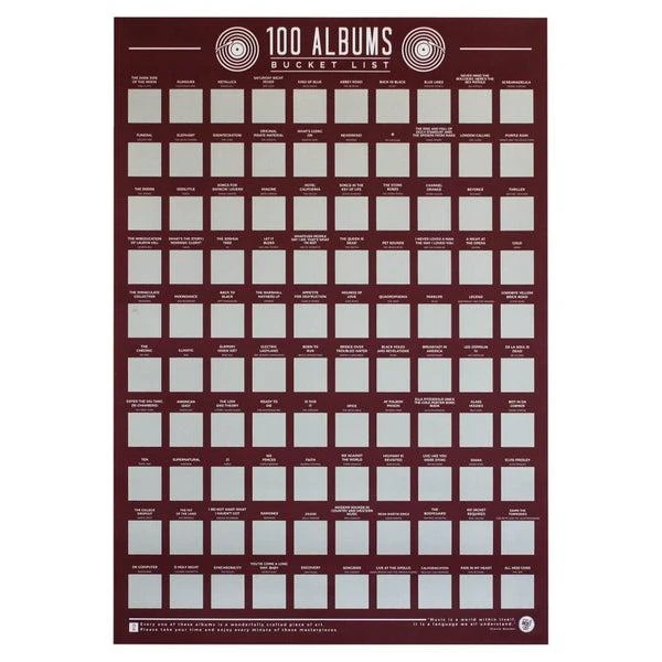 商品Gift Republic|100 Albums Bucket List Poster,价格¥142,第1张图片
