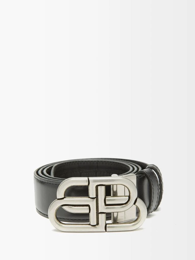 商品Balenciaga|BB-logo leather belt,价格¥4239,第1张图片