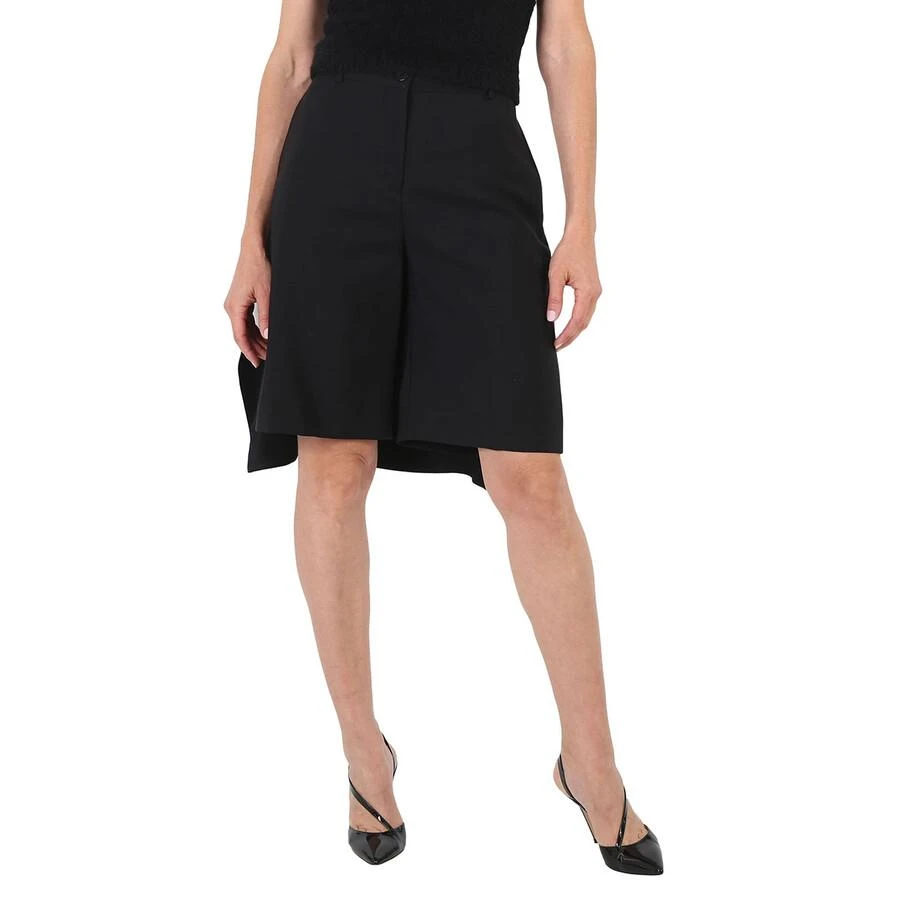 商品Burberry|Ladies Black Geometric Print Panel Mohair Wool Shorts,价格¥1803,第1张图片