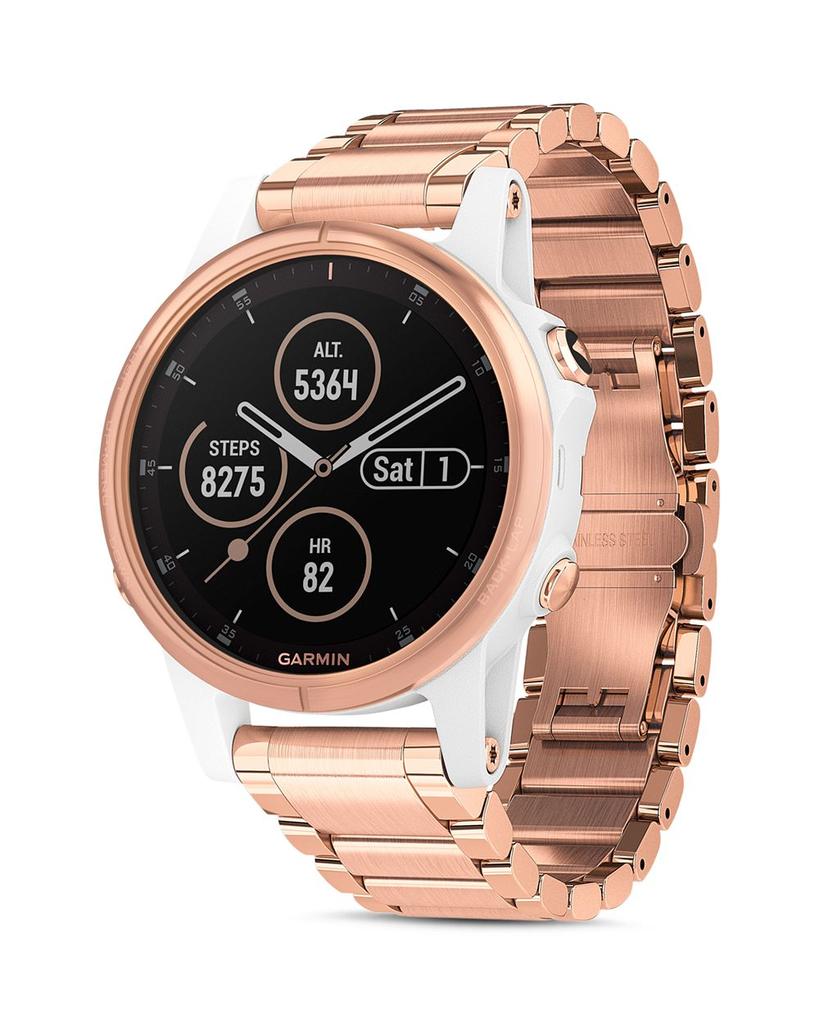 Fenix 5S Plus Rose Gold-Tone Link Bracelet Smartwatch, 42mm - 100% Exclusive商品第1张图片规格展示