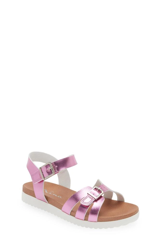 商品Nina|Kids' Lacey Metallic Strappy Sandal,价格¥114,第1张图片