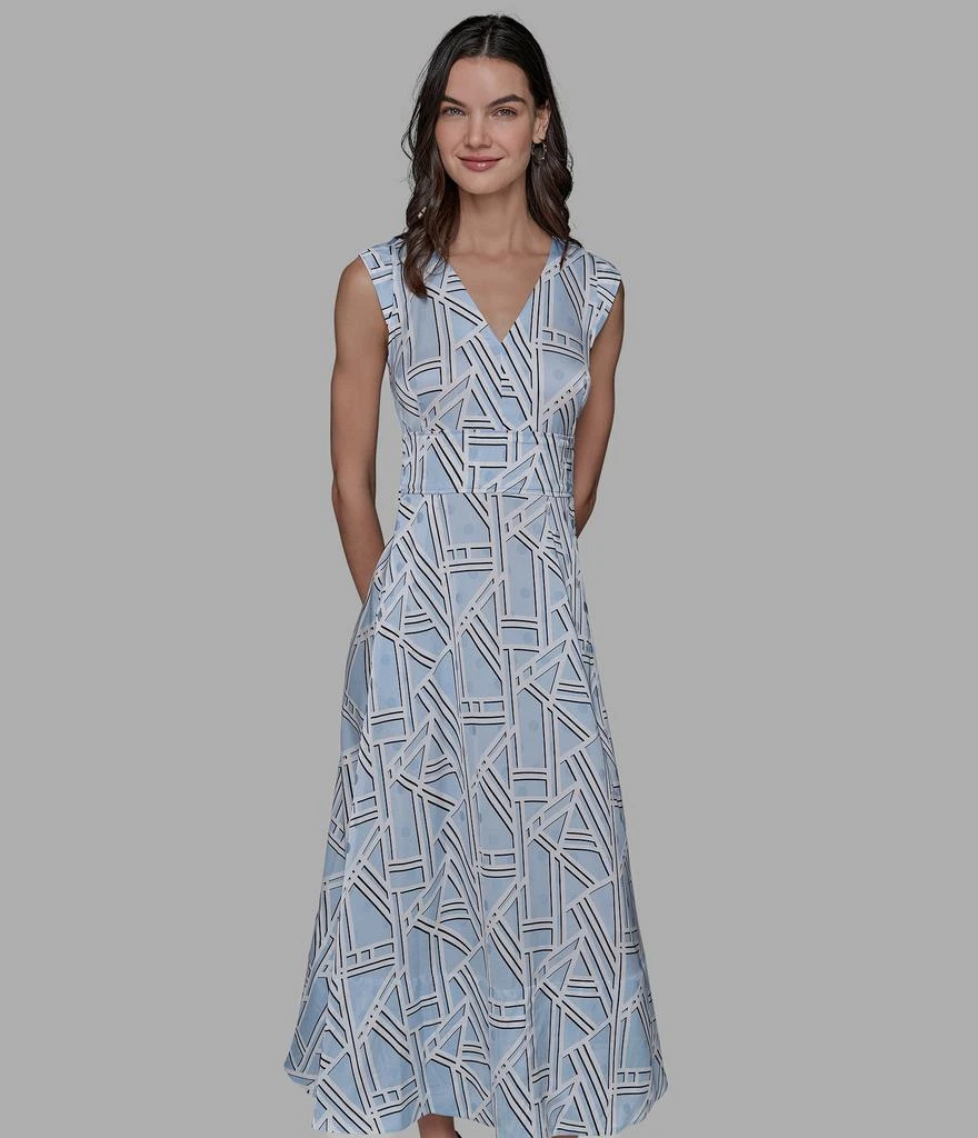 商品Karl Lagerfeld Paris|KL PRINT SILKY MAXI DRESS,价格¥897,第4张图片详细描述