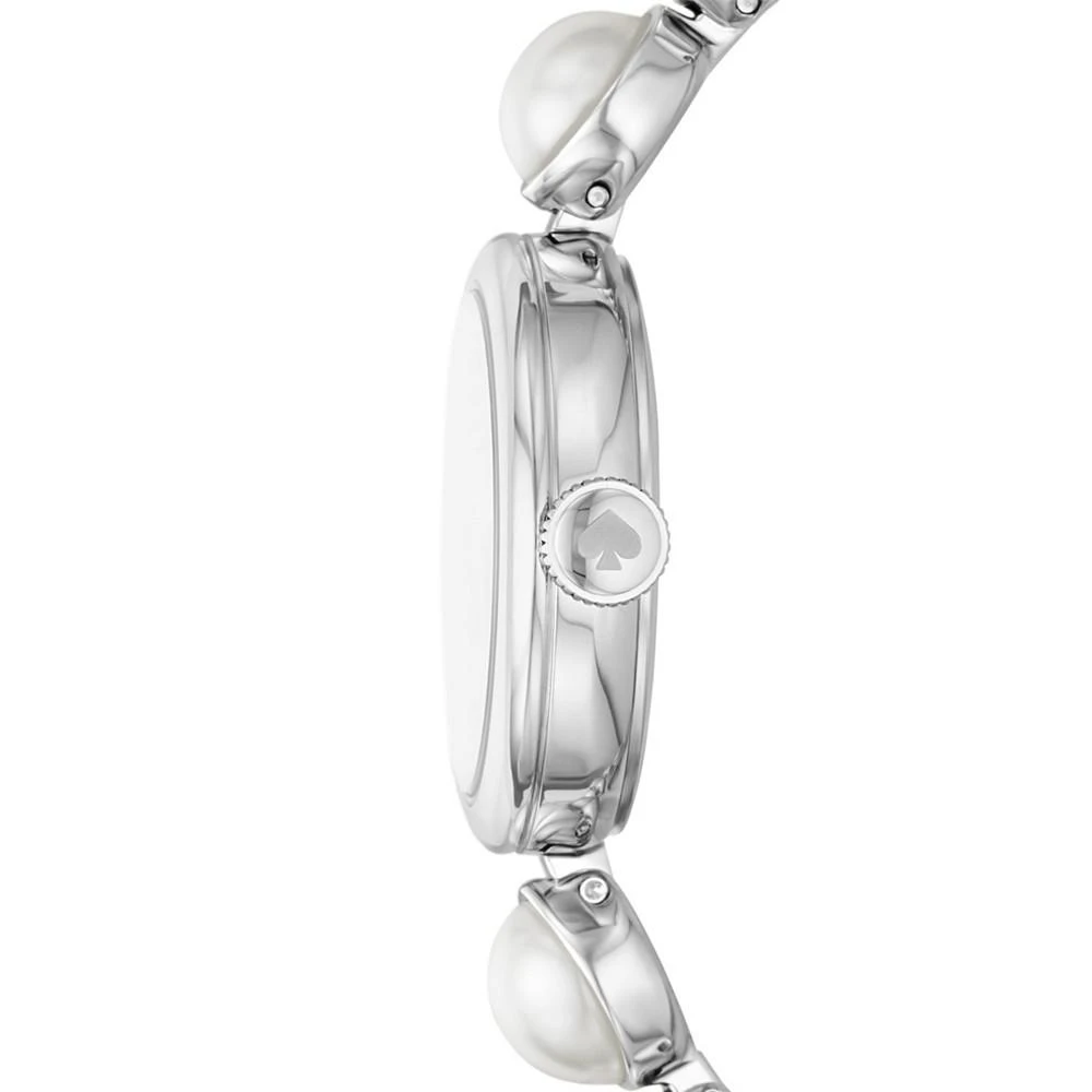 商品Kate Spade|Women's Monroe Three-Hand Silver-Tone Stainless Steel Bracelet Watch, 24mm,价格¥1268,第3张图片详细描述