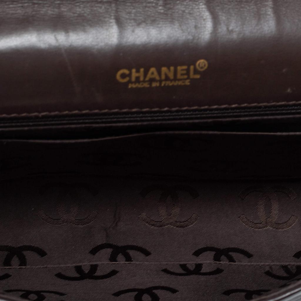 Chanel Dark Brown Quilted Leather Wild Stitch Surpique Flap Bag商品第10张图片规格展示