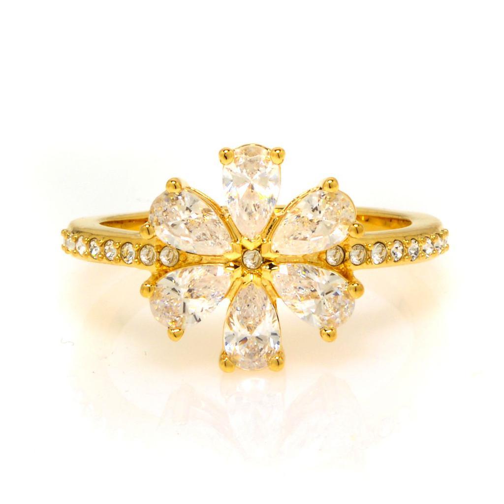 商品Swarovski|Swarovski Botanical Gold Tone And Czech White Crystal Ring Sz 5.75 5542531,价格¥363,第1张图片