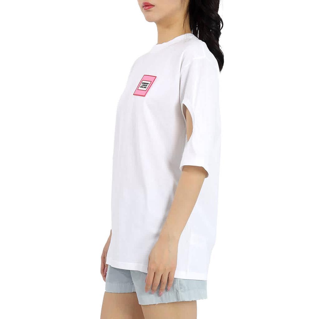商品Burberry|Burberry Optic White Oversized Cut-out Sleeves T-shirt, Size X-Small,价格¥959-¥1098,第4张图片详细描述