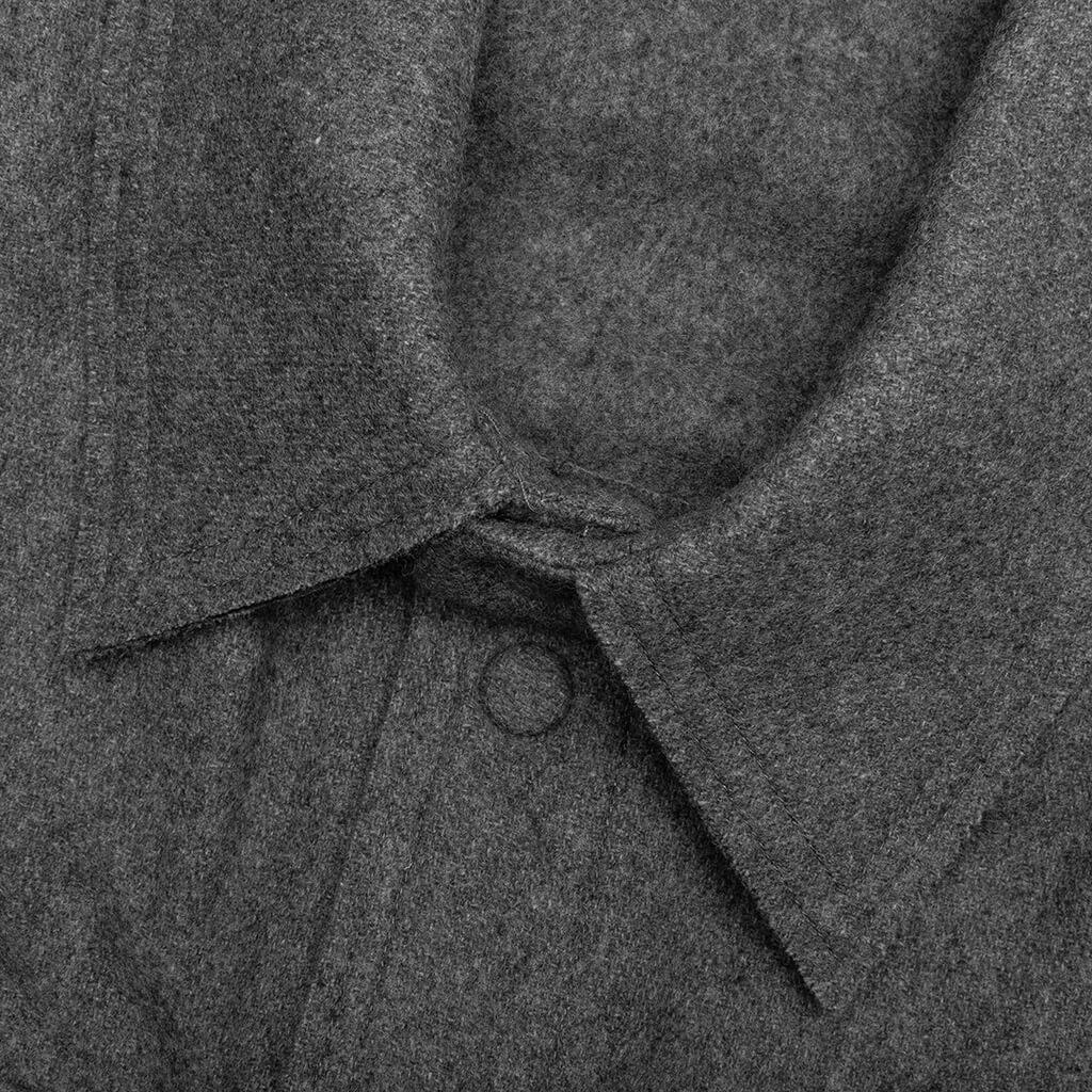 Helmut Lang Wool Flannel Shirt - Grey Melange商品第3张图片规格展示
