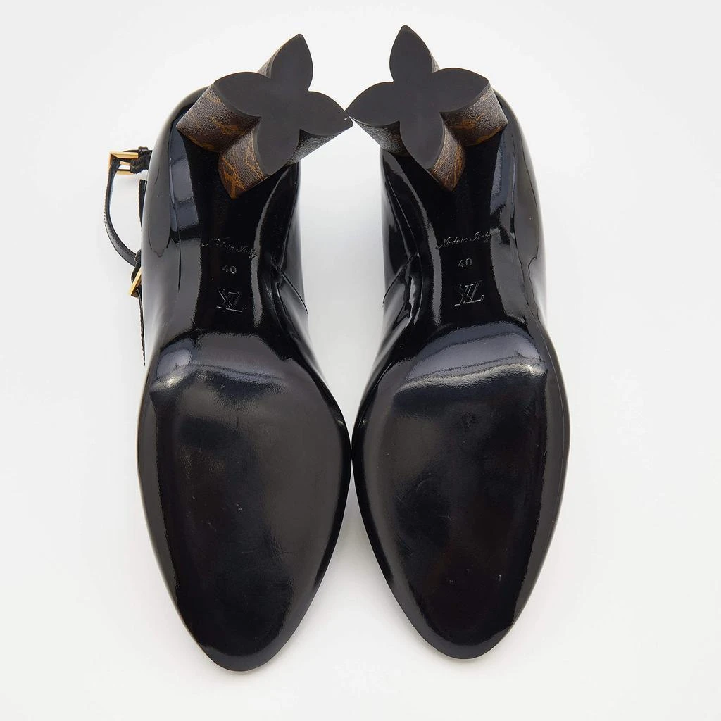 Louis Vuitton Black Patent Leather Ankle Strap Block Heel Pumps Size 40 商品